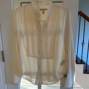 Banana Republic Ivory Pleated Shirt- NWT